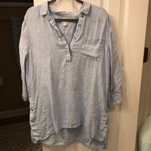 J Jill Love Linen Striped Tunic Top